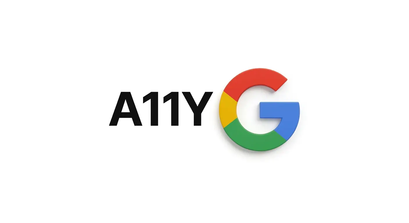 The word A11Y set beside Google's multicoloured G logo